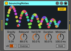 The image of bouncing notes device